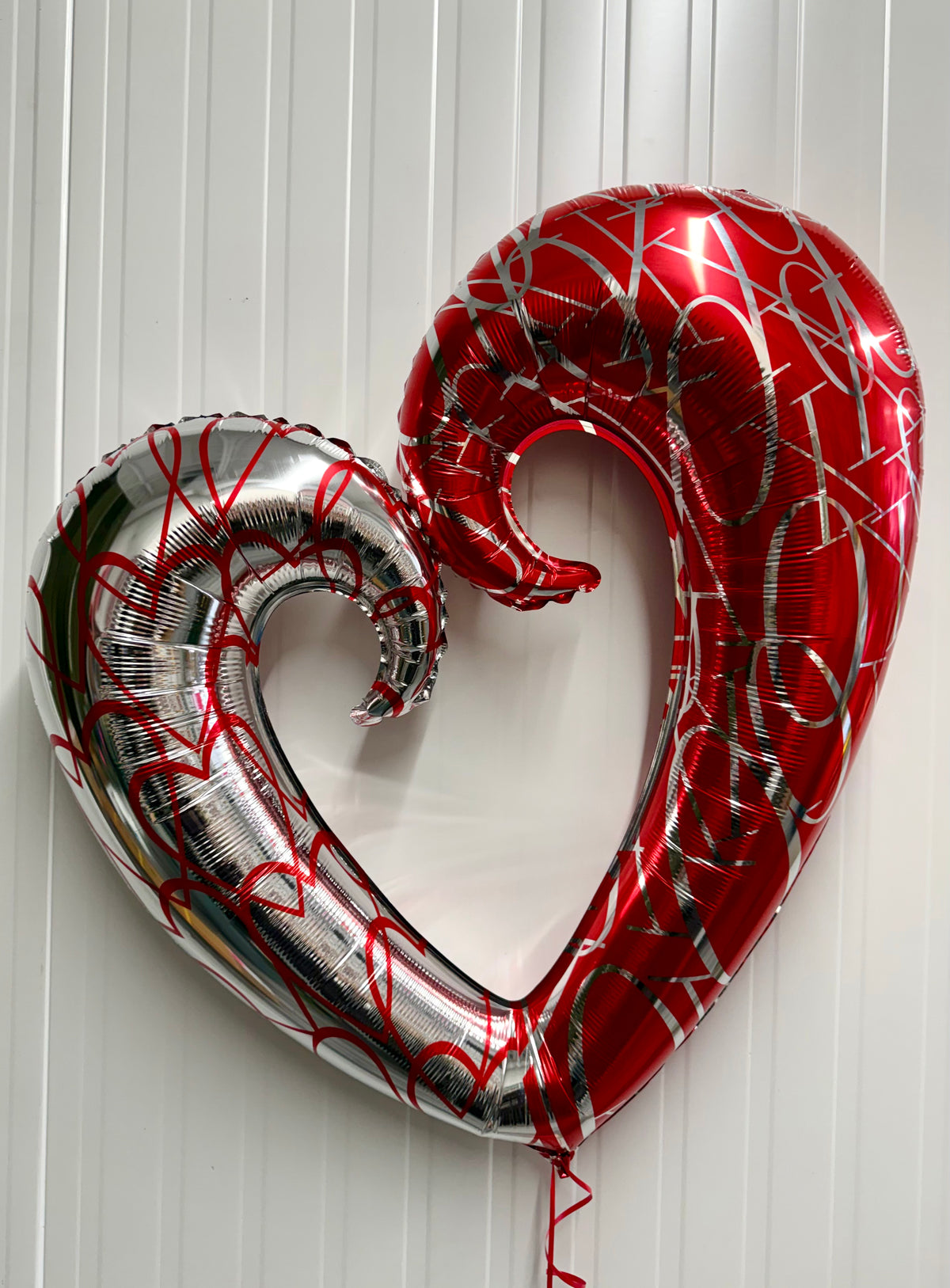 Silver & Red Heart